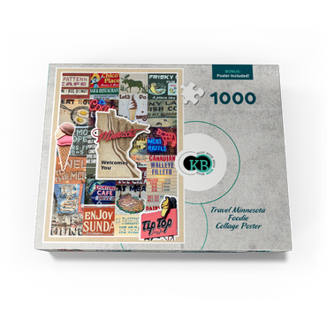 Travel Minnesota Poster, Foodie Collage 1000 Jigsaw Puzzle box view3