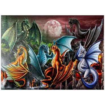 puzzleplate Dragon Moon Family - Sarah Richter 1000 Jigsaw Puzzle