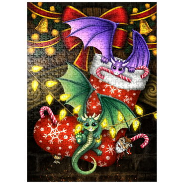puzzleplate Christmas Dragons Xmas Holidays - Sarah Richter 500 Jigsaw Puzzle