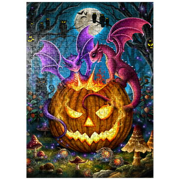puzzleplate The glowing Pumpkin Jack O Lantern - Sarah Richter 500 Jigsaw Puzzle