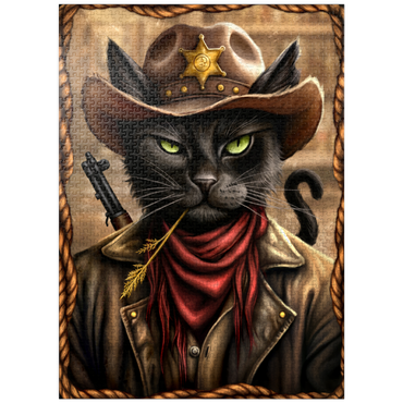 puzzleplate Billy the Cat Cowboy - Sarah Richter 1000 Jigsaw Puzzle