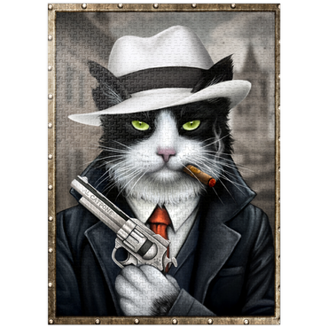 puzzleplate Al Catpone Mafioso Cat - Sarah Richter 1000 Jigsaw Puzzle