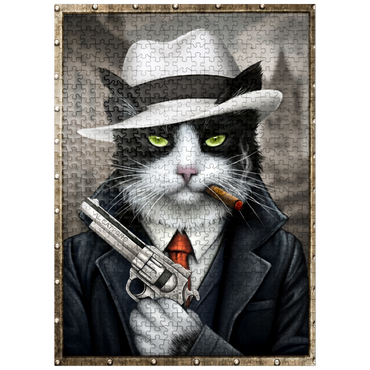 puzzleplate Al Catpone Mafioso Cat - Sarah Richter 500 Jigsaw Puzzle