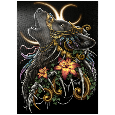 puzzleplate Howling Wolf black Lupus - Sarah Richter 1000 Jigsaw Puzzle