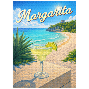 puzzleplate Margarita - Beach Cocktail at Sunset 1000 Jigsaw Puzzle