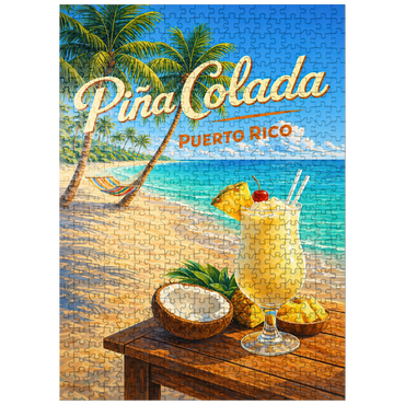 puzzleplate Piña Colada - Puerto Rico Tropical Beach 500 Jigsaw Puzzle