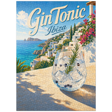 puzzleplate Gin Tonic - Ibiza Coastal View 1000 Jigsaw Puzzle