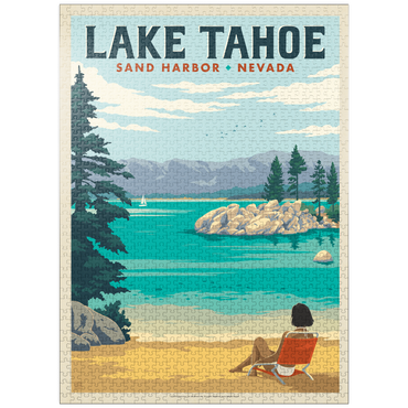 puzzleplate Lake Tahoe: Sand Harbor Sunbathing 1000 Jigsaw Puzzle