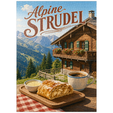 puzzleplate Alpine Strudel - Mountain Chalet Dessert 1000 Jigsaw Puzzle
