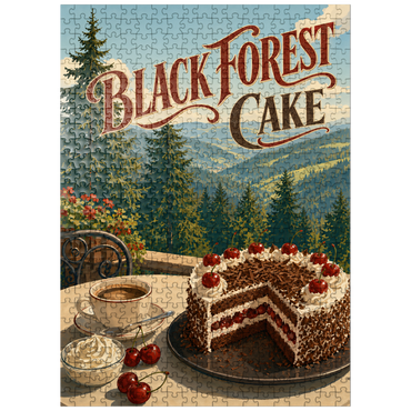 puzzleplate Black Forest Cake - Alpine Mountain View 500 Jigsaw Puzzle
