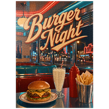 puzzleplate American Diner Burger Night 1000 Jigsaw Puzzle