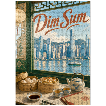 puzzleplate Hong Kong Harbor Skyline Dim Sum Scene 500 Jigsaw Puzzle