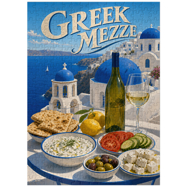 puzzleplate Santorini Greek Mezze Coastal Feast 300 Jigsaw Puzzle