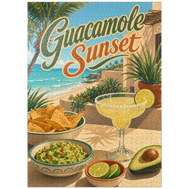 puzzleplate Guacamole Sunset Coastal Margarita Scene 1000 Jigsaw Puzzle