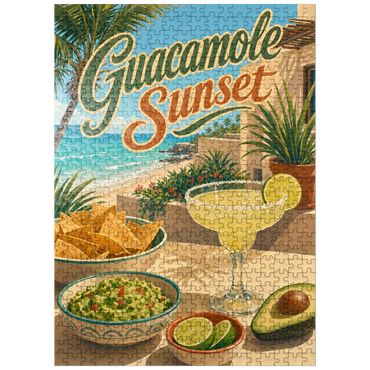 puzzleplate Guacamole Sunset Coastal Margarita Scene 500 Jigsaw Puzzle