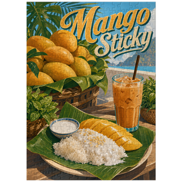 puzzleplate Sticky Rice - Thai Sticky Rice Dessert with Mango 300 Jigsaw Puzzle