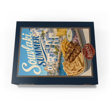 Greek Island Waterfront Souvlaki Summer Feast 1000 Jigsaw Puzzle box view3