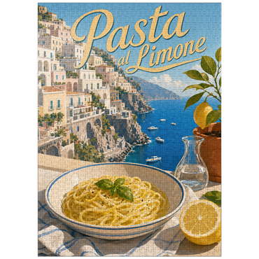 puzzleplate Amalfi Coast Pasta al Limone Seaside View 1000 Jigsaw Puzzle
