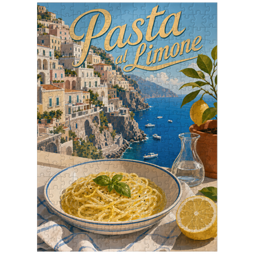 puzzleplate Amalfi Coast Pasta al Limone Seaside View 300 Jigsaw Puzzle
