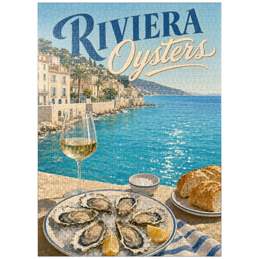 puzzleplate French Riviera Coastal Oysters and White Wine 1000 Jigsaw Puzzle