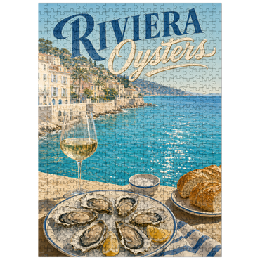 puzzleplate French Riviera Coastal Oysters and White Wine 500 Jigsaw Puzzle