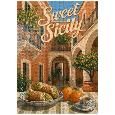 puzzleplate Sicily Italian Courtyard Citrus Still Life 500 Jigsaw Puzzle