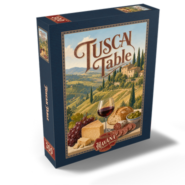 Tuscan Countryside Wine and Cheese Still Life 300 Jigsaw Puzzle box view2