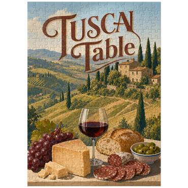 puzzleplate Tuscan Countryside Wine and Cheese Still Life 300 Jigsaw Puzzle
