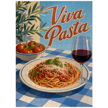 puzzleplate Viva Pasta Italian Spaghetti and Wine Sign 300 Jigsaw Puzzle