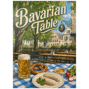 puzzleplate Bavarian Beer Garden Table Spread 1000 Jigsaw Puzzle
