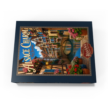 Alsace Canal Village Floral Charm 500 Jigsaw Puzzle box view3