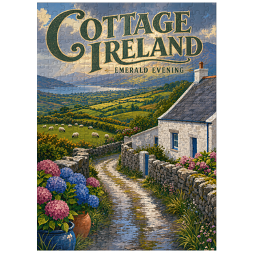 puzzleplate Ireland Cottage Emerald Evening 300 Jigsaw Puzzle
