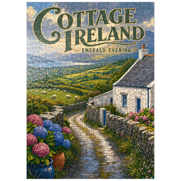 puzzleplate Ireland Cottage Emerald Evening 500 Jigsaw Puzzle