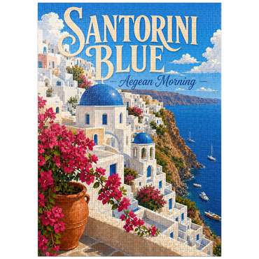 puzzleplate Santorini Blue Aegean Morning 1000 Jigsaw Puzzle