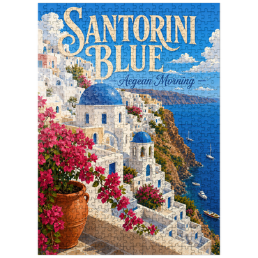 puzzleplate Santorini Blue Aegean Morning 500 Jigsaw Puzzle