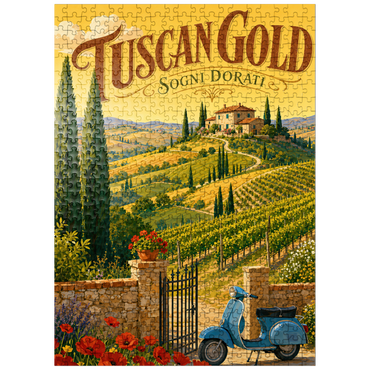puzzleplate Tuscan Vineyard Golden Romance 500 Jigsaw Puzzle