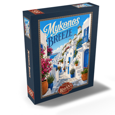 Mykonos Windmills Coastal Charm 500 Jigsaw Puzzle box view2