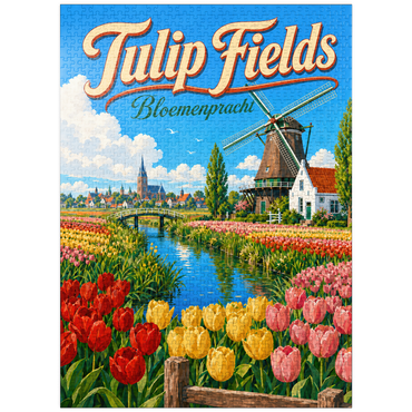 puzzleplate Dutch Tulip Fields Spring Splendor 1000 Jigsaw Puzzle