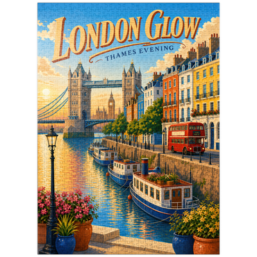 puzzleplate London Thames Evening Glow 1000 Jigsaw Puzzle