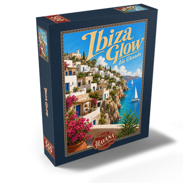 Ibiza Coastal Village Golden Glow 500 Jigsaw Puzzle box view2