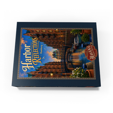 Hamburg Harbor Sunset Reflections 500 Jigsaw Puzzle box view3