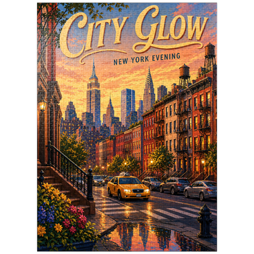 puzzleplate New York Evening Skyline Glow 1000 Jigsaw Puzzle