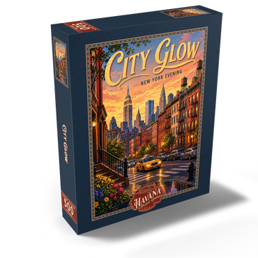 New York Evening Skyline Glow 500 Jigsaw Puzzle box view2