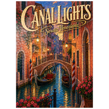 puzzleplate Venice Canal Evening Romance 500 Jigsaw Puzzle