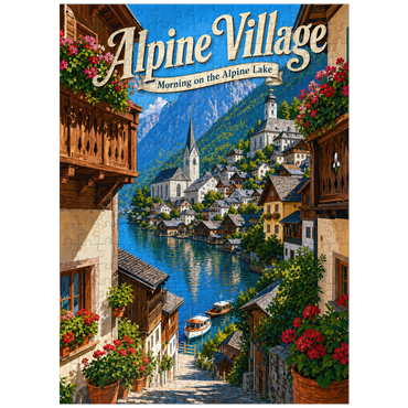 puzzleplate Alpine Village Lake Morning Charm 300 Jigsaw Puzzle
