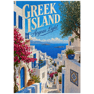 puzzleplate Greek Island Aegean Coastal Charm 300 Jigsaw Puzzle