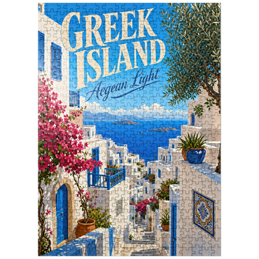 puzzleplate Greek Island Aegean Coastal Charm 500 Jigsaw Puzzle