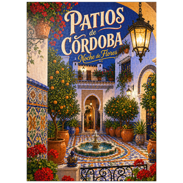 puzzleplate Patios de Cordoba Floral Night Charm 1000 Jigsaw Puzzle