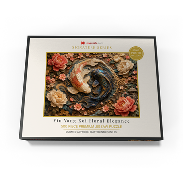 Yin Yang Koi Floral Elegance 500 Jigsaw Puzzle box view3