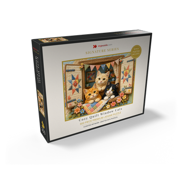 Cozy Quilt Window Cats 300 Jigsaw Puzzle box view2
